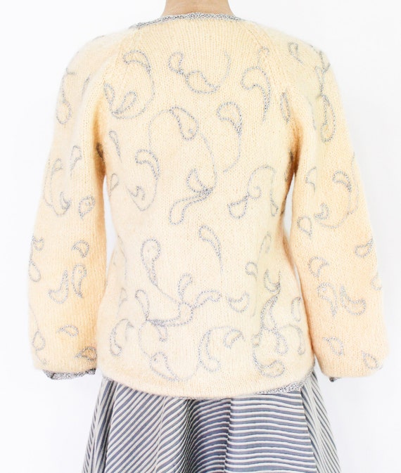 1960s Beige Mohair Cardigan | 60s Mohair Wool Car… - image 7