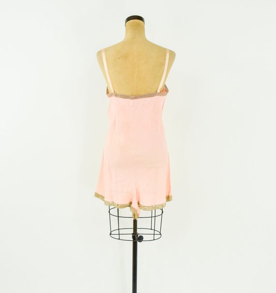 1920s Peach Silk Romper Lingerie | 20s Pink Silk … - image 8