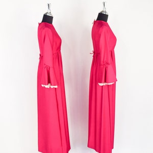 1960s Hot Pink Maxi Dress 60s Fuchsia Evening Dress Set Bridesmaid Dress Lorrie Deb XS & Small image 6
