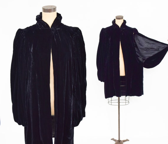 1930s Black Silk Velvet Coat | 30s Black Velvet E… - image 5