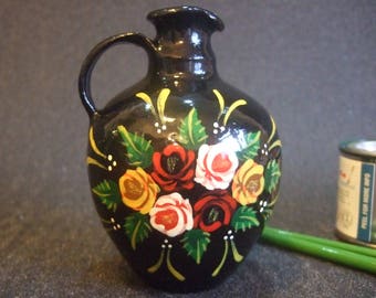 Miniature Ornamental Pottery Jug ~ Hand-Painted Traditional Canal Art