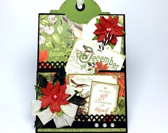 Poinsettia Christmas standing card