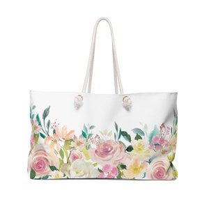 Watercolor Roses Weekender Bag
