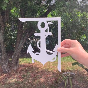 Mailbox Bracket  - Anchor W/Rope Small 7x9 inch, Custom Mailbox, Coastal, Tropical, Outdoor Decor, Mailbox & Post Not Included