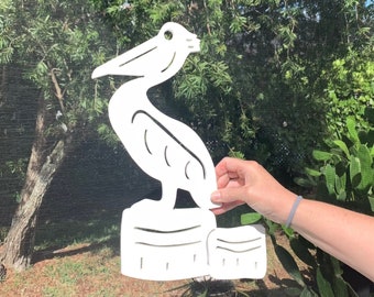 Pelican Wall Art, Coastal Outdoor Decor, Housewarming Gift