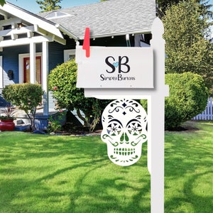 Mailbox Bracket  - Candy Skull Large 16x21 inch, Custom Mailbox, Coastal, , Bracket, Outdoor Decor, Mailbox & Post Not Included