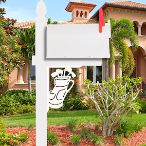 Mailbox Bracket  - Golf Bag Medium 12x16 inch, Custom Mailbox, Coastal, , Bracket, Outdoor Decor, Mailbox & Post Not Included