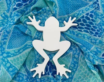 Frog Jumping Wall Art – Coastal Tropical Outdoor Decor (8x4)