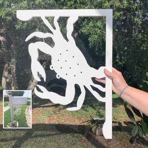 Mailbox Bracket  - Crab Large 16x21 inch, Custom Mailbox, Coastal, , Bracket, Outdoor Decor, Mailbox & Post Not Included
