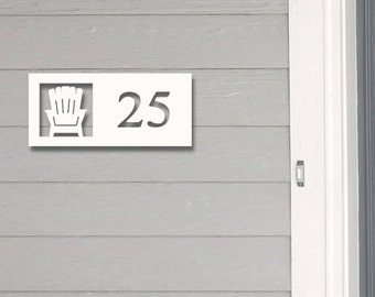 House Number Plaque Boxed - Adirondak, Address Plaque, Address Sign, Custom, Personalized, Housewarming Gift, Custom Gift, Outdoor Decor