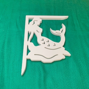 Mailbox Bracket  - Mermaid on the Rocks Small 7x9 inch, Custom Mailbox, Coastal, Tropical, Outdoor Decor, Mailbox & Post Not Included