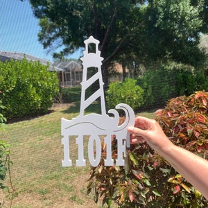 Address Sign, Lighthouse, Plaque, Address Plaque, Address Sign, Personalized Sign, Housewarming Gift, Custom Sign, Outdoor Decor