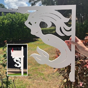 Mailbox Bracket  - Mermaid Large 16x21 inch, Custom Mailbox, Coastal, , Bracket, Outdoor Decor, Mailbox & Post Not Included