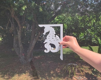 Mailbox Bracket - Seahorse and Baby Small 7x9 inch, Custom Mailbox, Coastal, Tropical, Bracket, Outdoor Decor, Mailbox & Post Not Included