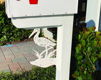 Mailbox Bracket - Heron Medium 12x16 inch, Custom Mailbox, Coastal, Tropical, Bracket, Outdoor Decor, Mailbox & Post Not Included