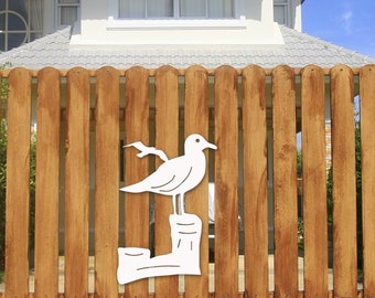 Seagull PVC Wall Art, Coastal Outdoor Decor, Tropical Accent
