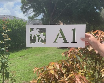 Palm Tree Address Sign – Custom House Number Plaque
