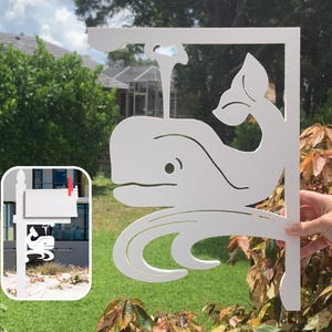 Mailbox Bracket  - Whale Medium 12x16 inch, Custom Mailbox, Coastal, , Bracket, Outdoor Decor, Mailbox & Post Not Included