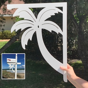Mailbox Bracket  - Palm Tree Original, Large 16x21 inch, Custom Mailbox, Coastal, , Outdoor Decor, Mailbox & Post Not Included