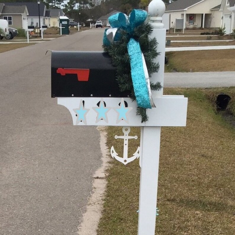 Mailbox Bracket Anchor Coastal Tropical Nautical Custom Etsy