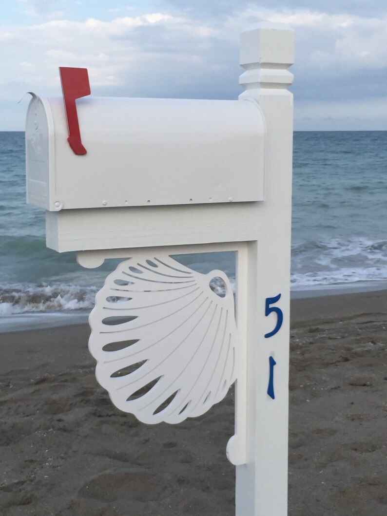 Mailbox Bracket Seashell Outdoor Decor Coastal Tropical Etsy