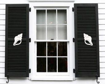 Conch Shutter Embellishments – Coastal Outdoor Decor, 8x5 Custom Wall Art