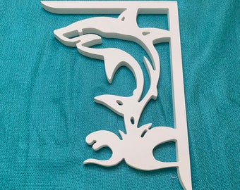 Shark Mailbox Bracket – Coastal Tropical Decor, 7x9 Inch