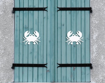Crab Shutter Embellishment – Coastal Tropical PVC Wall Art (8x5)