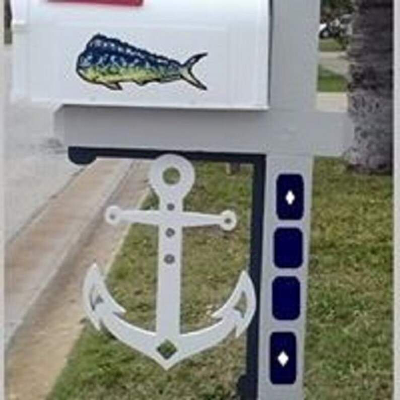 Mailbox Bracket Anchor Coastal Tropical Nautical Custom Etsy