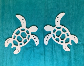 Turtle Wall Art – Coastal Tropical Outdoor Decor (7x9)
