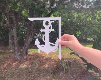 Mailbox Bracket - Anchor W/Rope Small 7x9 inch, Custom Mailbox, Coastal, Tropical, Bracket, Outdoor Decor, Mailbox & Post Not Included