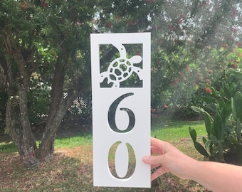 House Number Plaque Boxed - Turtle, Address Plaque, Address Sign, Custom, Personalized, Housewarming Gift, Custom Gift, Outdoor