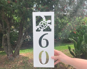 House Number Plaque Boxed - Turtle, Address Plaque, Address Sign, Custom, Personalized, Housewarming Gift, Custom Gift, Outdoor