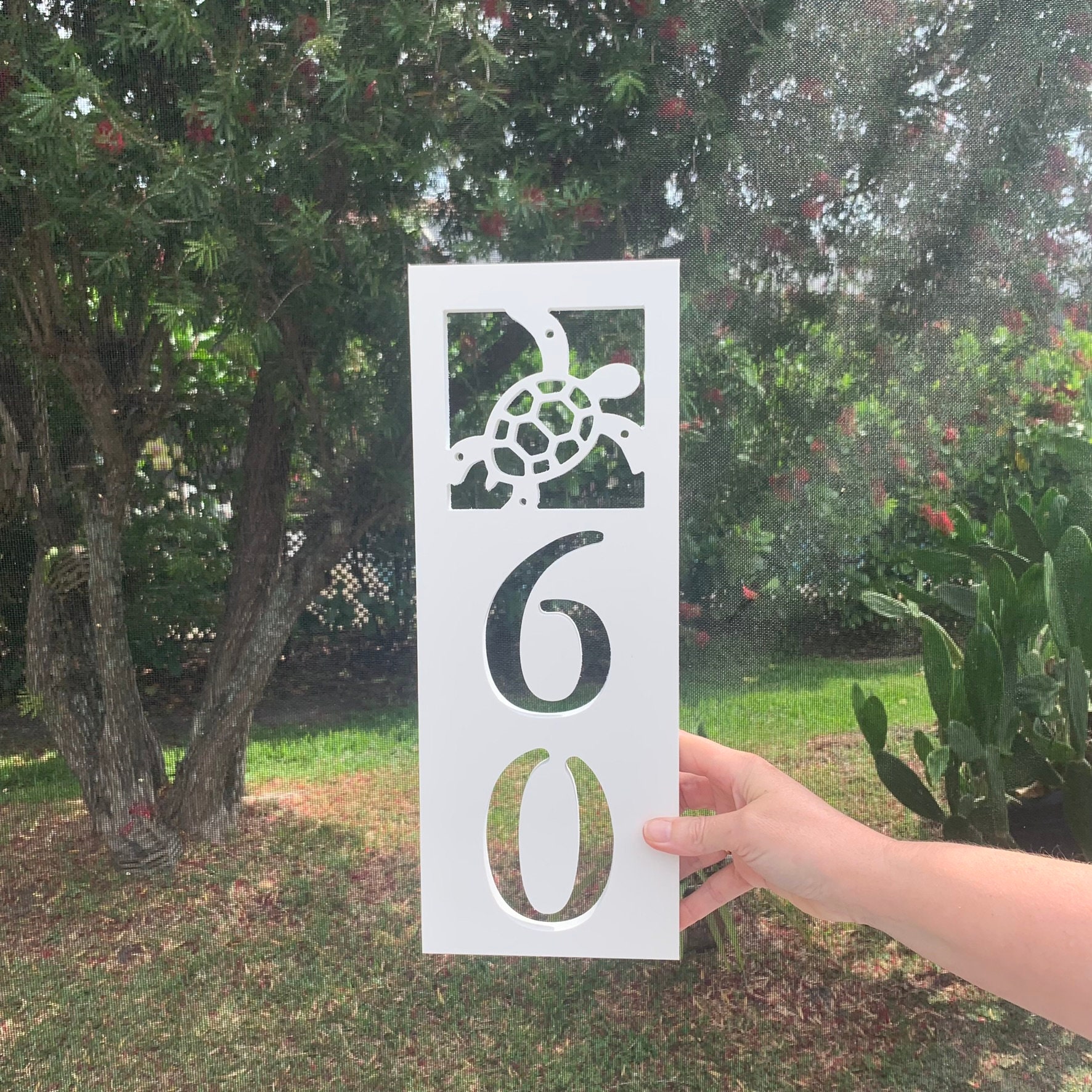 House Number Plaque Boxed - Turtle, Address Plaque, Address Sign, Custom, Personalized, Housewarming Gift, Custom Gift, Outdoor