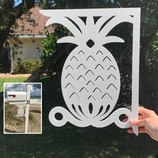 Mailbox Bracket - Pineapple Original, Medium 12x16 inch, Custom Mailbox, Coastal, Tropical, Outdoor Decor, Mailbox & Post Not Included