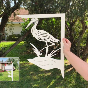 Mailbox Bracket  - Heron Large 16x21 inch, Custom Mailbox, Coastal, , Bracket, Outdoor Decor, Mailbox & Post Not Included