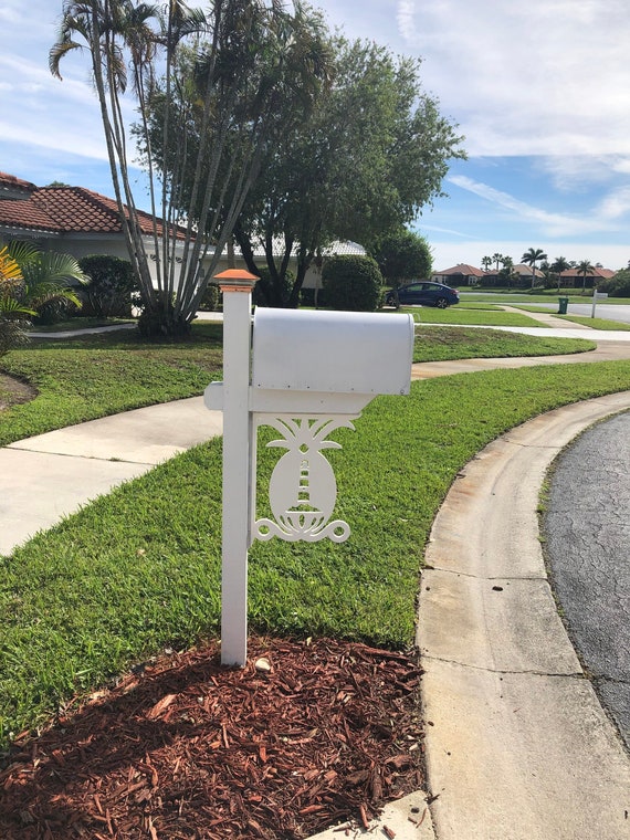 Mailbox Bracket Pineapple Lighthouse Outdoor Decor Coastal Etsy