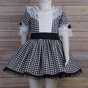Girls Dance Costume, Broken Doll Costume, Broken Doll Dress, Creepy Doll, Cracked Doll, Porcelin, French Maid, Halloween, Black White Dress