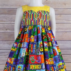 Back to School Dress, First Day of School Dress, Girls, Back to School Outfit, First Day of School Outfit, ABC, Pencil, Kindergarten Clothes