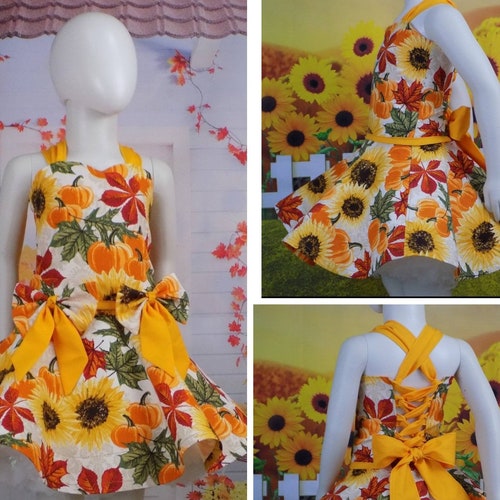 Girls Sunflower Dress Pageant Wear OOC Sunflower Outfit Etsy