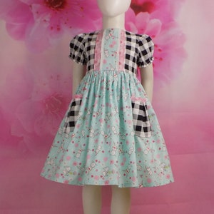 Girl Bunny Dress, Girls Easter Dress, Girl Spring Dress, Rabbit, Church, Sunday, Short Sleeve, Pocket, Baby, Toddler, Teen, Little, Big Girl