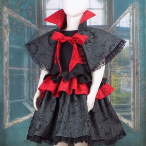 Vampire Costume, Girls Halloween Costume, Pageant OOC, Theme Wear, Pageant Dress, Red Black Lace, Halloween Party, Toddler, Boutique Costume