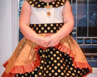 Pageant Wear, OOC, Girls, Black Gold Dress, Fancy Dress, Christmas Dress, Party, Wedding, Dance, Pictures, Photo Shoot, Boutique, Ruffle