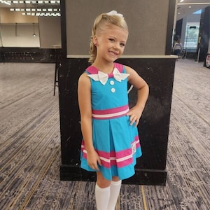 Sailor Style Casual Wear Dress, Pleated Skirt, Interview Dress, Solid Color, Collar, Attached Underskirt, Bow, Cindy, OLM Personality Dress