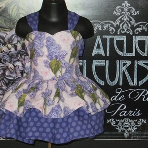 2T Girls, Purple, Lilac Dress, READY to SHIP, Floral, Flower, Spring, Pink, Easter, Summer, Peplum, Layered, Double Skirt, Twirl Skirt, RTS