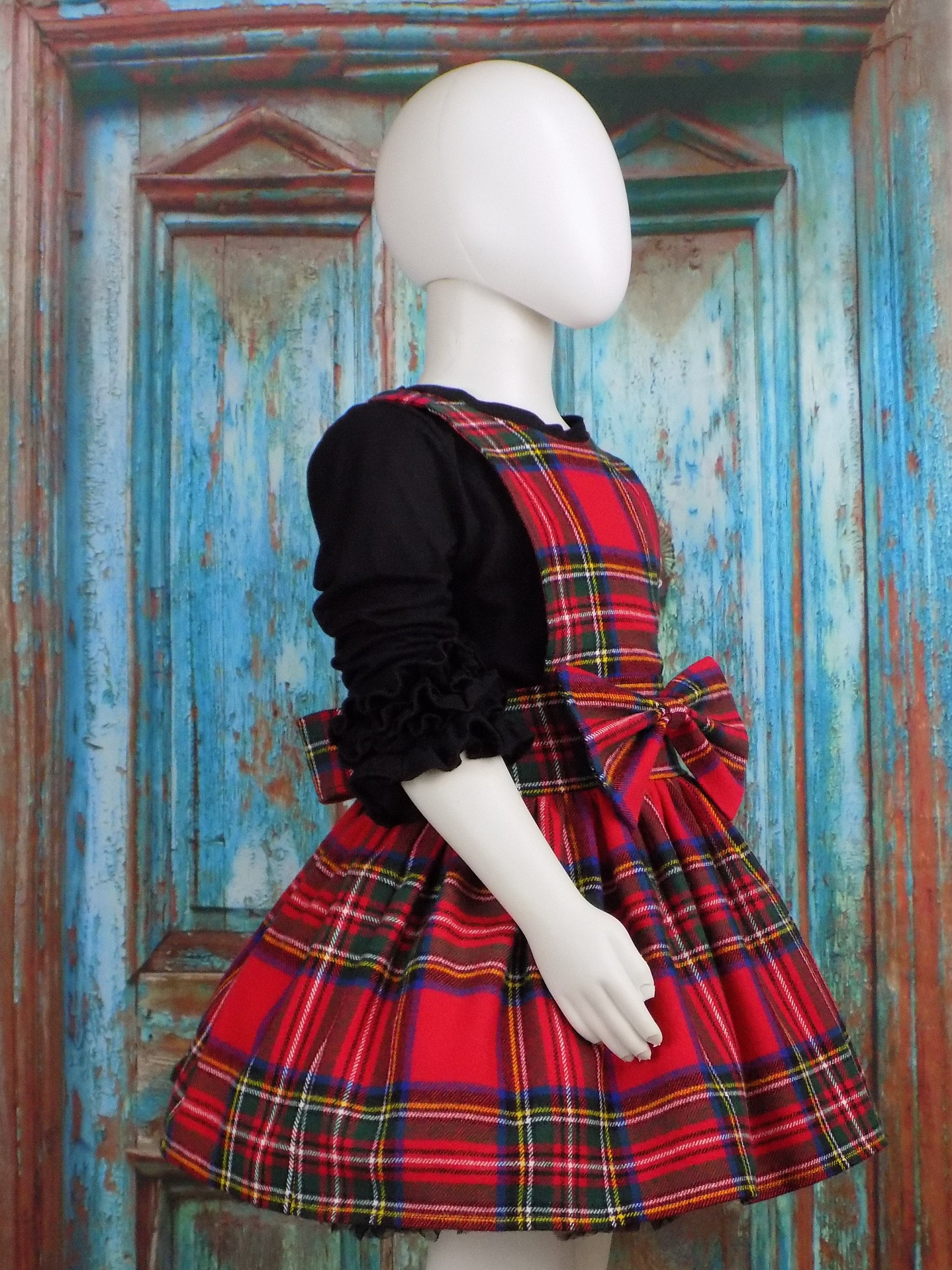 Girls Plaid Suspender Skirt Plaid Jumper, Plaid Dress, Christmas