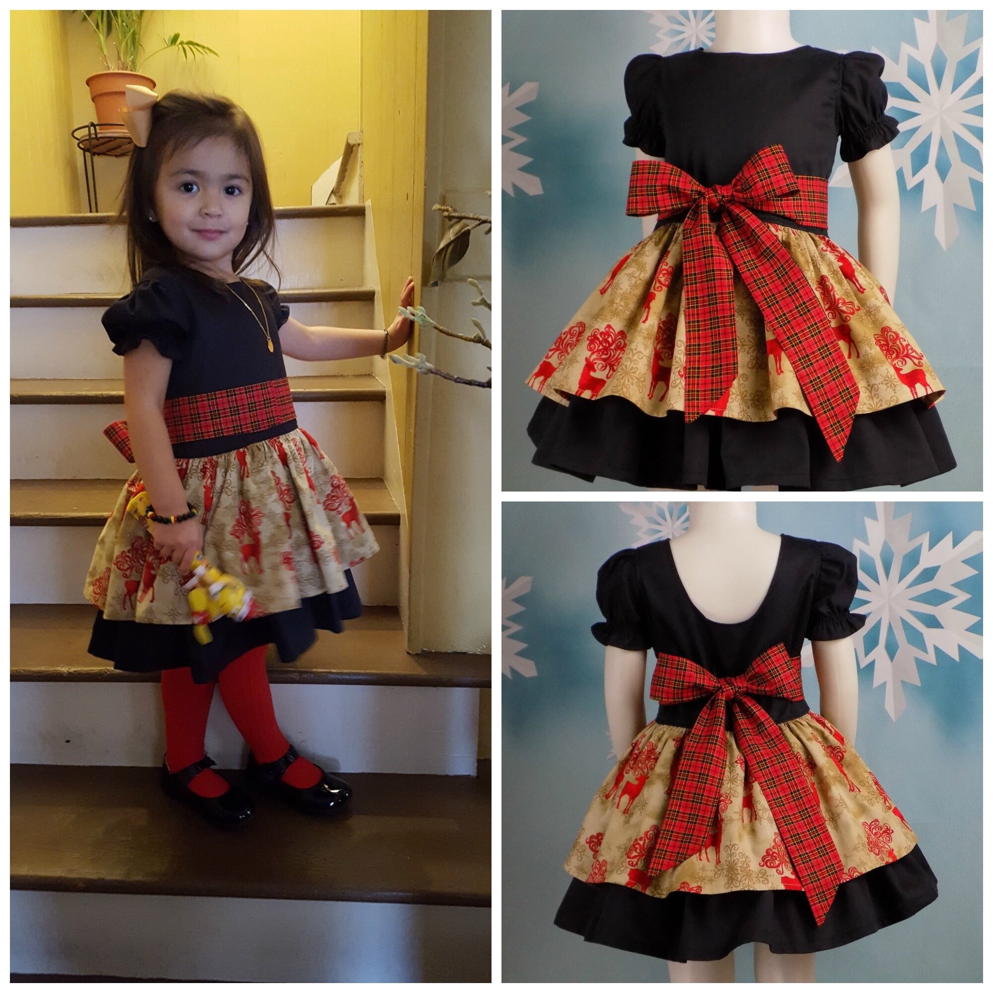 black and gold christmas dress