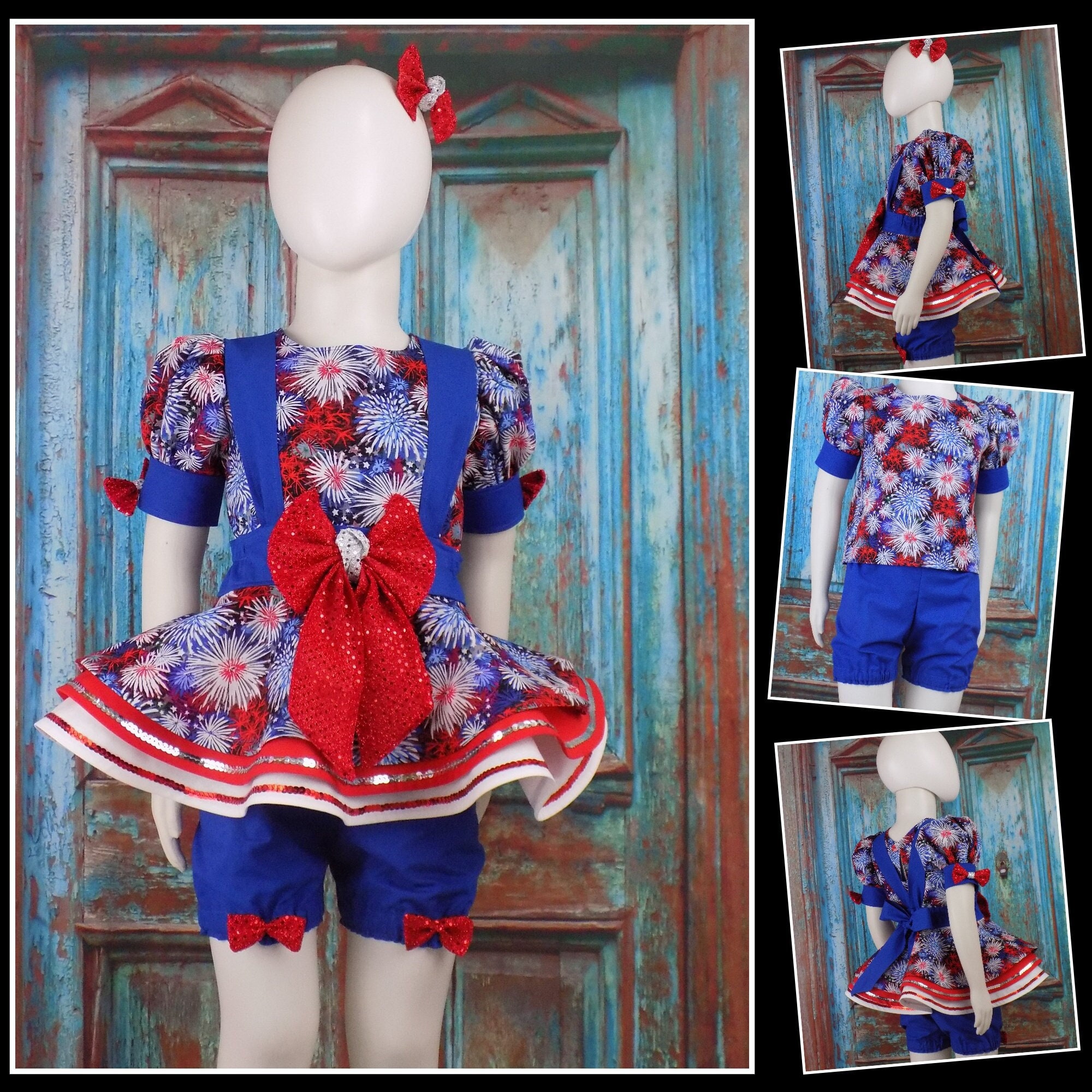 Red White Blue Casual Wear Outfit 