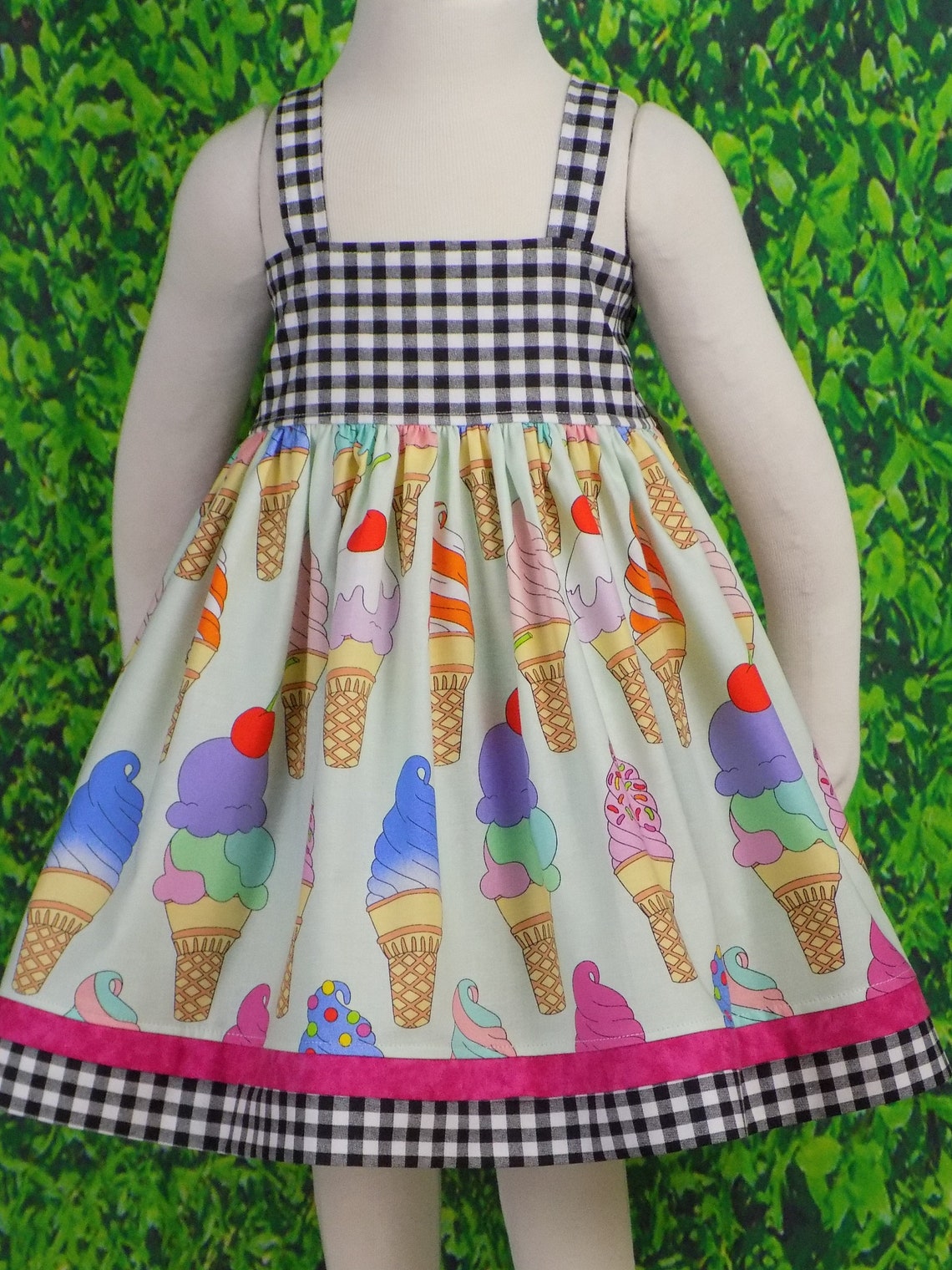 Girls Ice Cream Dress Birthday Party Summer Dress Bow Etsy
