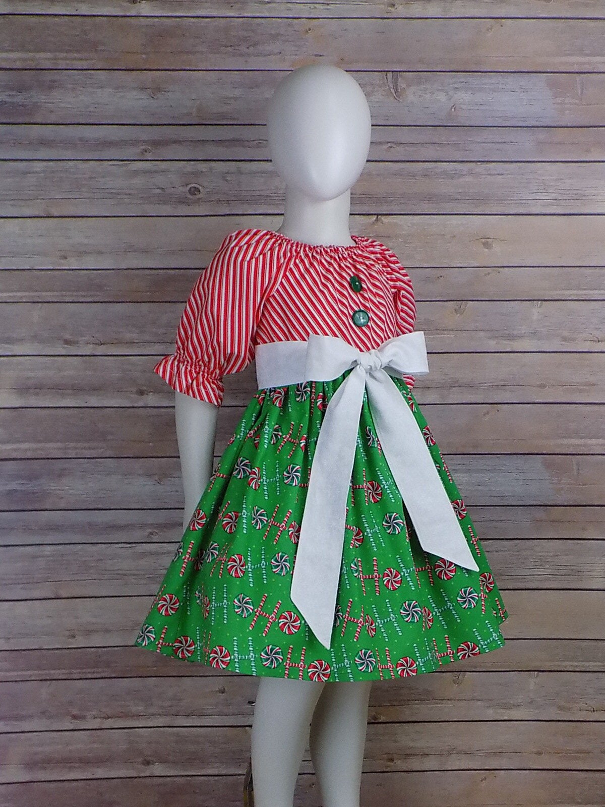 Girls, Red Green, Christmas Dress, Peppermint Swirl, HO HO, Brother Sister, Outfit, Toddler, Candy Cane, Holiday, Set, Peasant Dress, Sleeve